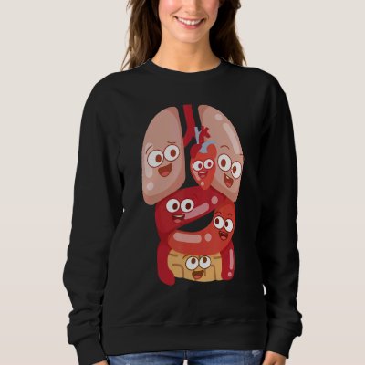 Anatomy Physiology Heart Lungs Vital Organs Illust Sweatshirt