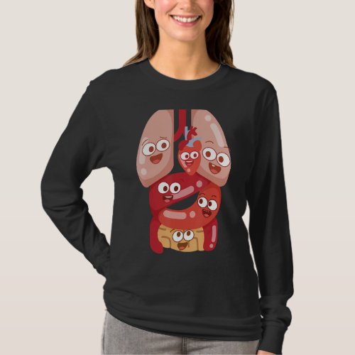 Anatomy Physiology Heart Lungs Vital Organs Illust T_Shirt