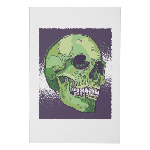 Anatomy realistic skull faux canvas print