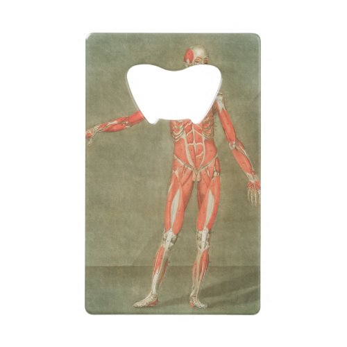 ANATOMY SKELETON MUSCLE HUMAN ANATOMY MEDICAL VINT CREDIT CARD BOTTLE OPENER