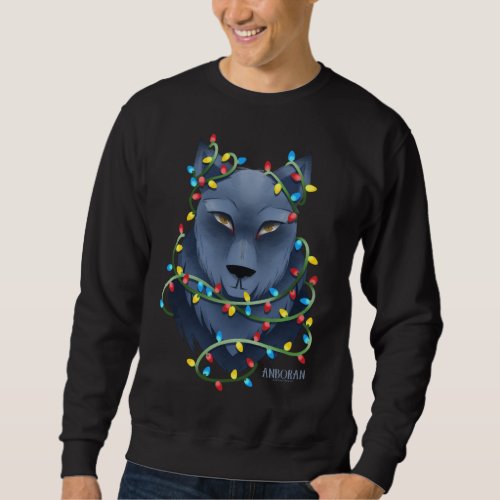 Anboran Christmas Wolf Lights Tangle Sweatshirt