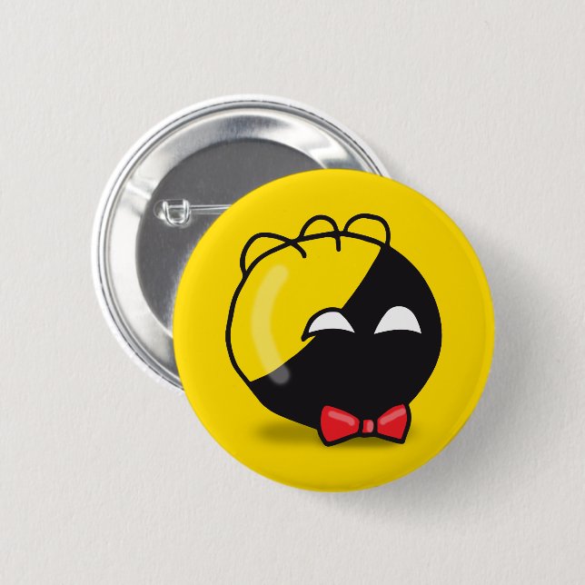 Ancap ball Polandball cute meme red bow Button (Front & Back)