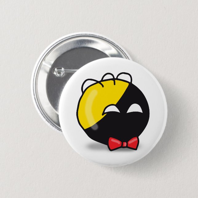 Ancap ball Polandball cute meme red bow Button (Front & Back)