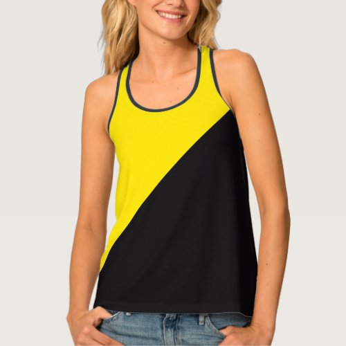 Ancap flag Anarchocapitalism yellow and black Tank Top
