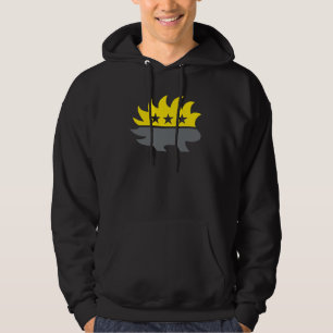 Ancap flag Porcupine logo black and yellow logo Hoodie