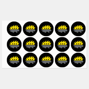 Ancap flag Porcupine logo black and yellow logo Labels