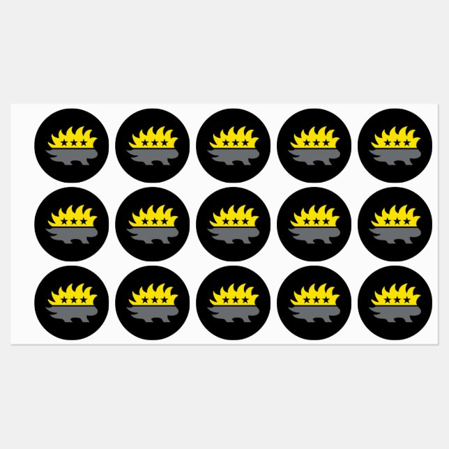 Ancap flag Porcupine logo black and yellow logo Labels (Sheet)