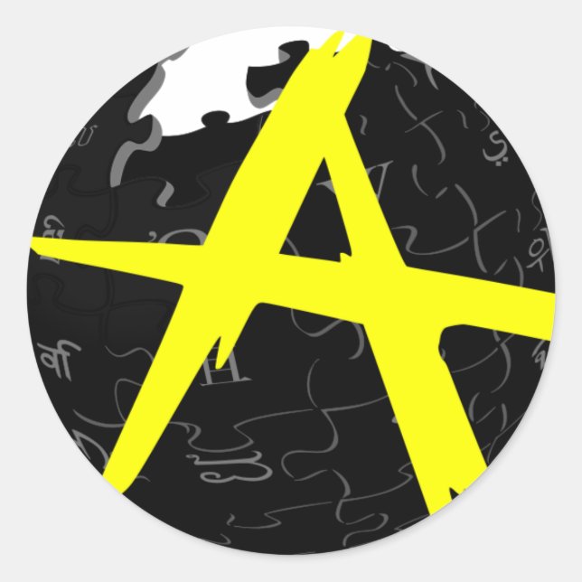 AnCap Wiki Classic Round Sticker (Front)