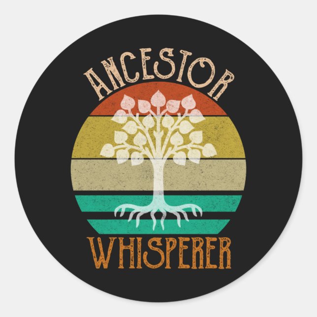 Ancestor Whisperer Genealogy Classic Round Sticker (Front)