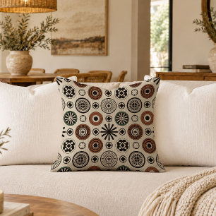 Ancestral African Pattern Accent Throw Pillow Art