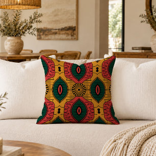 Ancestral African Pattern Decorative Throw Pillow