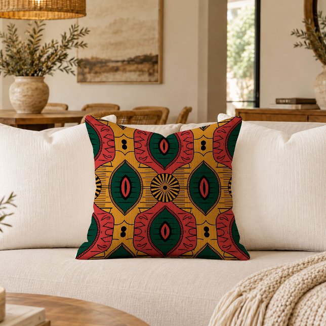 Ancestral African Pattern Decorative Throw Pillow (Ancestral African Pattern Decorative Throw Pillow)