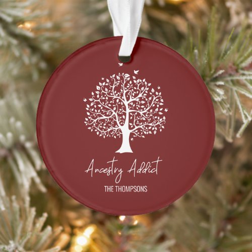 Ancestry Addict Family Tree Ornament