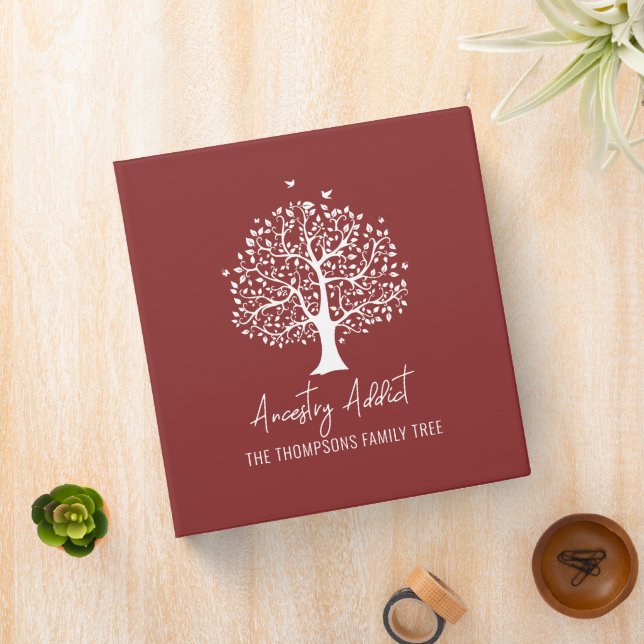 Ancestry Addict Family Tree with Name 3 Ring Binder (In Situ)
