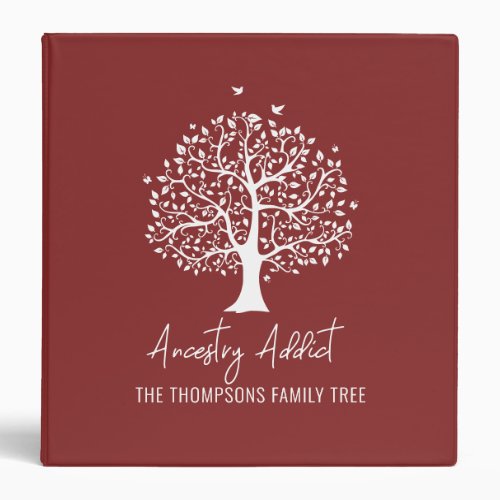 Ancestry Addict Family Tree with Name 3 Ring Binder