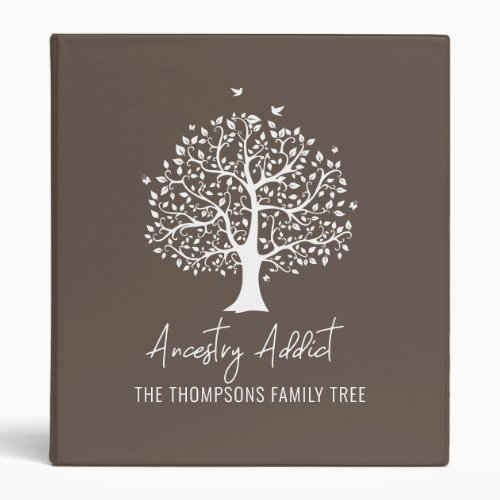 Ancestry Addict Family Tree with Name 3 Ring Binder