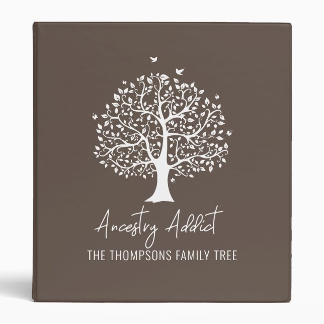 Ancestry Addict Family Tree with Name 3 Ring Binder (Front)