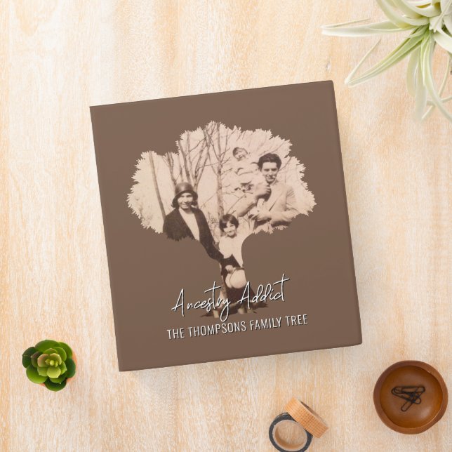Ancestry Addict Photo Family Tree with Name 3 Ring Binder (In Situ)