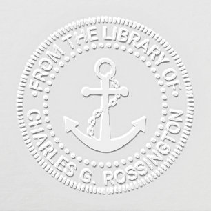 Anchor #3 Nautical Library Book Name Embosser