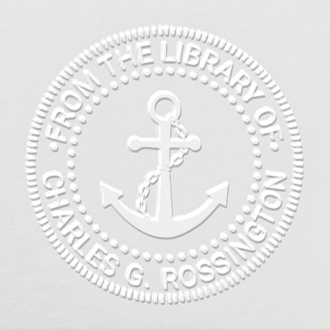 Anchor #3 Nautical Library Book Name Embosser (Design)