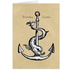 Anchor and Dolphin - Festina Lente Cards