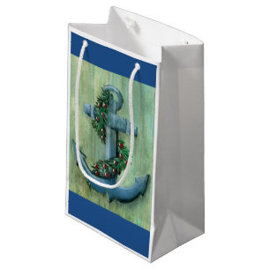 Anchor and Garland Holiday Gift Bag