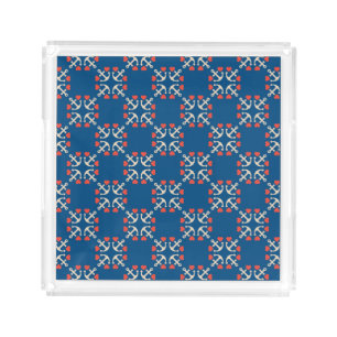 Anchor And Heart Pattern Acrylic Tray