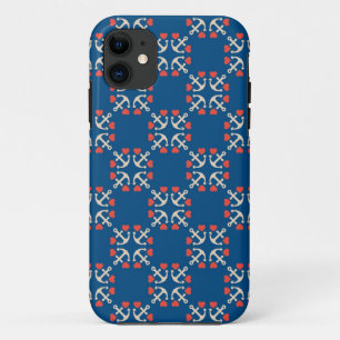 Anchor And Heart Pattern iPhone 11 Case