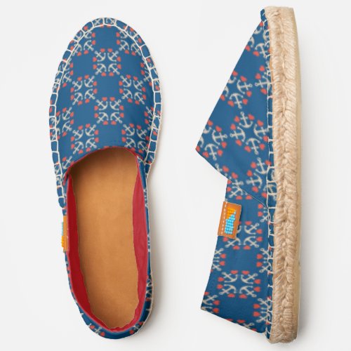 Anchor And Heart Pattern Espadrilles
