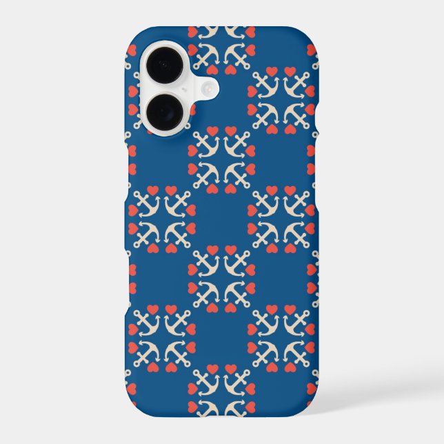 Anchor And Heart Pattern Iphone Case (Back)