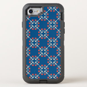 Anchor And Heart Pattern OtterBox Defender iPhone SE/8/7 Case
