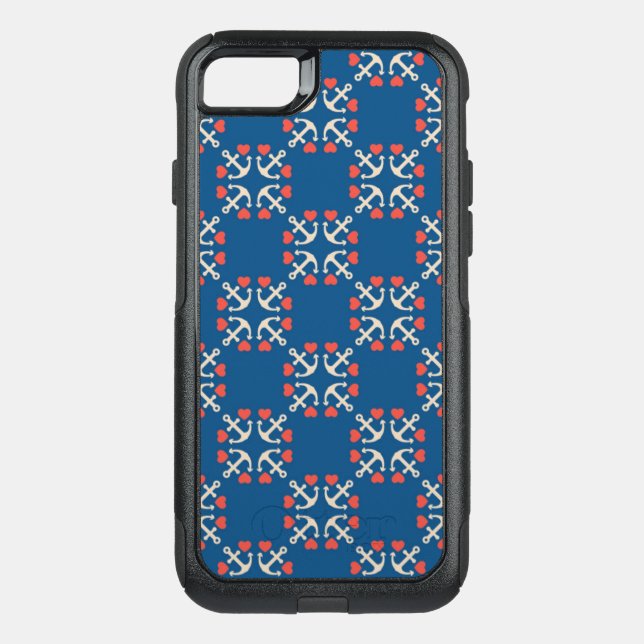 Anchor And Heart Pattern Otterbox iPhone Case (Back)