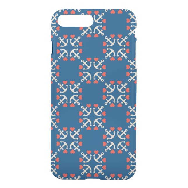 Anchor And Heart Pattern Uncommon iPhone Case (Back)