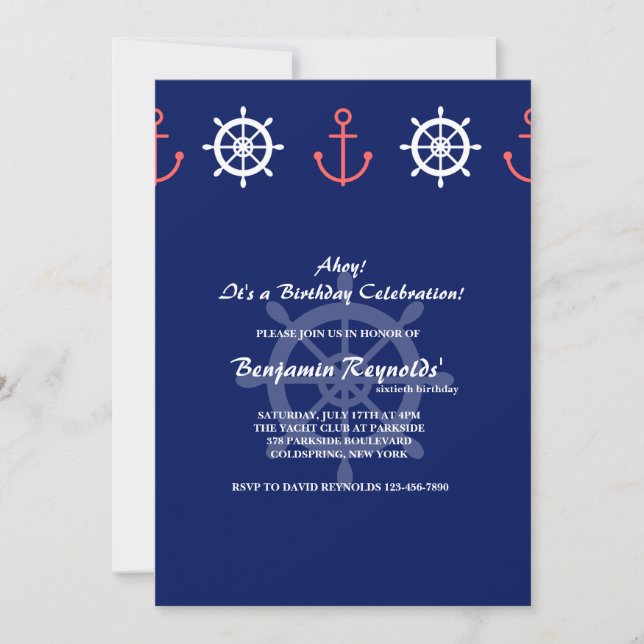 Anchor and Helm Invitation (Front)