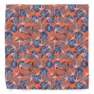 Anchor And Jellyfish Pattern Bandana
