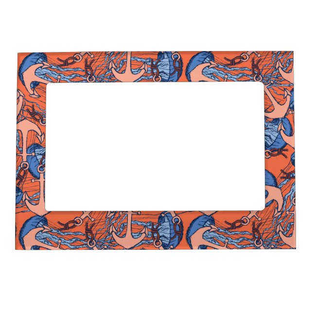 Anchor And Jellyfish Pattern Magnetic Frame (Front)