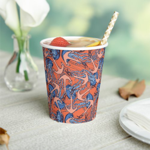 Anchor And Jellyfish Pattern Paper Cups
