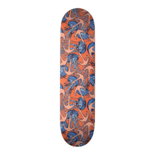 Anchor And Jellyfish Pattern Skateboard