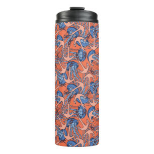 Anchor And Jellyfish Pattern Thermal Tumbler