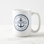 Anchor and rope boat name hailing port welcome