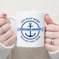 Personalized Captain Coffee Mug Boat Gift Cup Boater Accessories