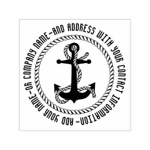 Anchor and Rope Name and Address Self-inking Stamp