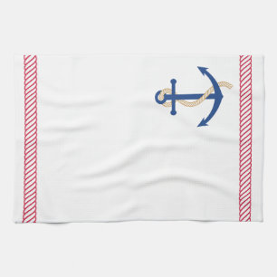 Anchor and Rope Nautical Towel