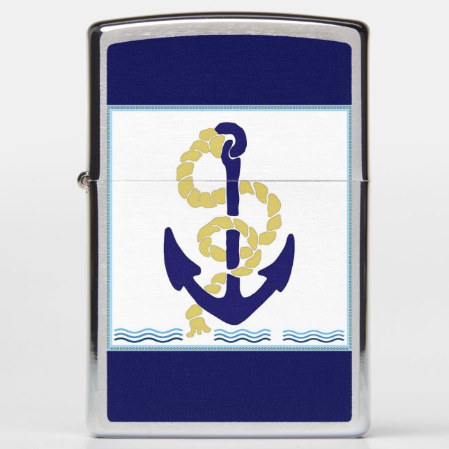 Anchor and Rope Nautical Zippo Lighter (Front)