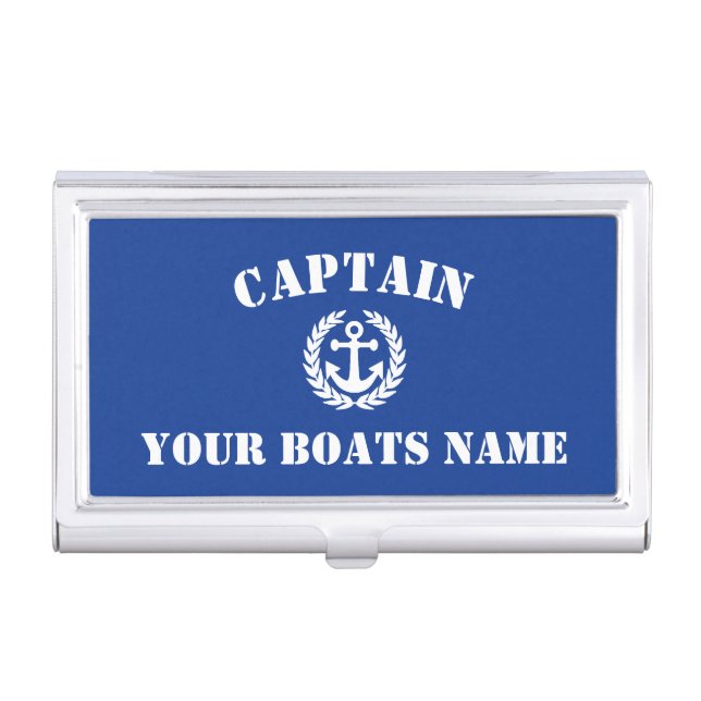 Anchor and sailing captain business card case (Front)
