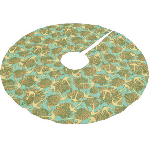 Anchor And Shells In Vintage Style Pattern Brushed Polyester Tree Skirt