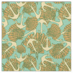 Anchor And Shells In Vintage Style Pattern Fabric