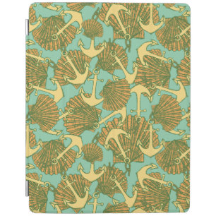 Anchor And Shells In Vintage Style Pattern iPad Smart Cover