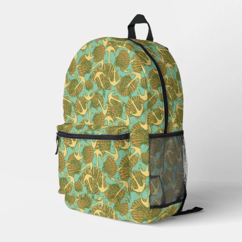 Anchor And Shells In Vintage Style Pattern Printed Backpack