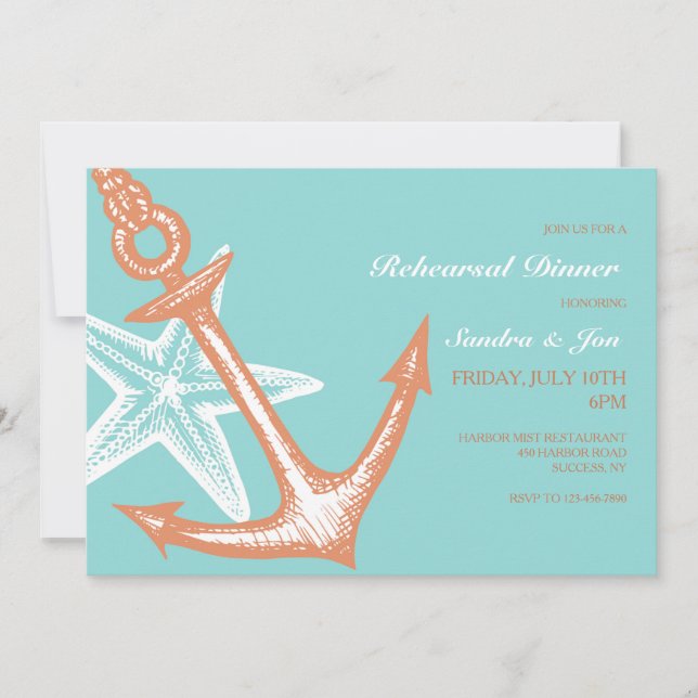 Anchor and Star Fish Invitation (Front)